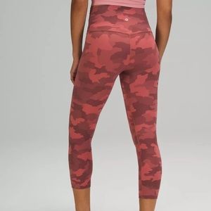 LULULEMON NWT ALIGN CROP LEGGINGS HERITAGE 365 CAMO BRIER ROSE MULTI PINK